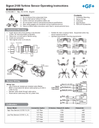 Thumbnail of document Manual - 2100 Turbine Flow Sensor